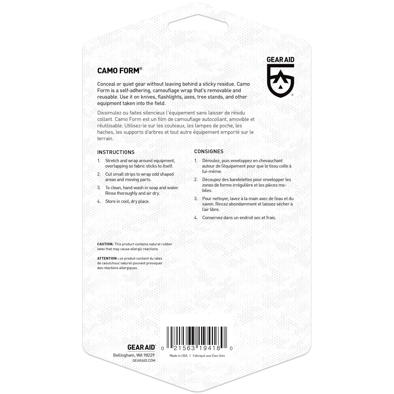 GEAR AID Camo Form Self-Cling and Reusable Camouflage Wrap, Multicam, 2” x 144” Roll, Model Number: 19418