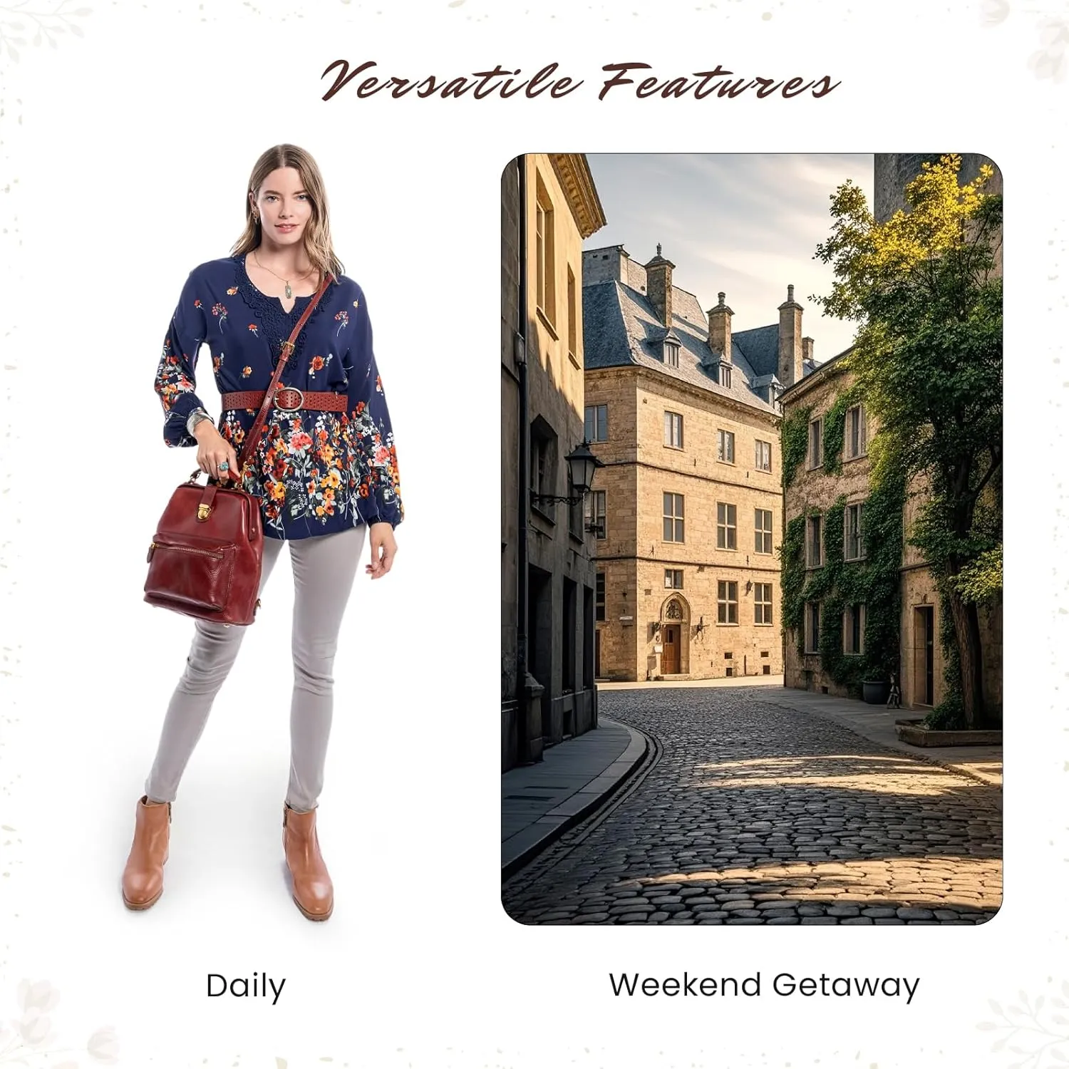 Genuine Leather Backpack Purse for Women Casual Daypack Small Business Casual Fashion Backpack for Women(Burgundy)