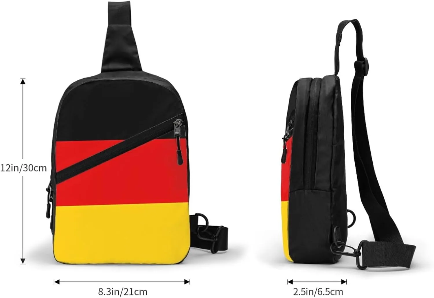 Germany Flag Packable Crossbody Bag Portable Sling Bags Foldable Travel Daypack Reusable Sports Shoulder Backpack Diagonally Chest Bag for Workout