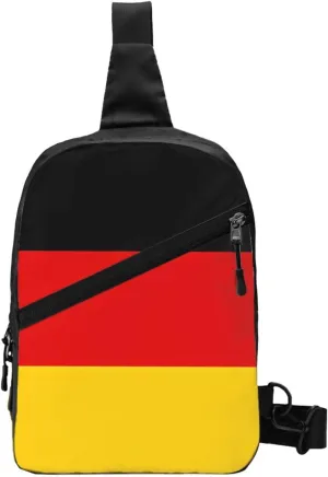 Germany Flag Packable Crossbody Bag Portable Sling Bags Foldable Travel Daypack Reusable Sports Shoulder Backpack Diagonally Chest Bag for Workout