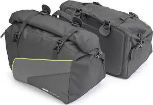 GIVI BikePart Waterproof Side Bags, 25L - Pair, Polyester 600D/PU, Reflective, Fireproof, Matt Black, Roller Closure, Compatible with Motorcycle