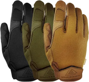 Glove Station Tactical Gloves, 3-Pack Bundle – Tactical Gear for Men & Women, Airsoft and Paintball Gear for Outdoor Sports, Motorcycle Gloves for Riding, Patrol, and Combat Training