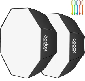 Godox 32"/80cm Umbrella Octagon Softbox, Studio Flash Reflector, Speedlight Octagonal Soft Box with Carrying Bag for Portrait, Product Photography (32inch/80cm-2pcs)