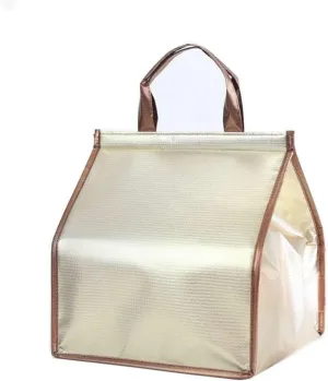 gofidin Foldable Large Cooler Bag Food Cake Insulated Bag Aluminum Foil Thermal Box Ice Pack Lunch Box Delivery Bag for Women Men