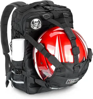Goldfire Motorcycle Helmet Backpack Large Capacity Motorcycle ATV/UTV Cycling Riding Helmet Holder Bag Military Helmet Molle Storage Bag Waterproof Tactical Hiking Backpack