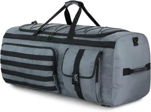 Gonex 130L Extra Large Duffel Bag for Men, Heavy Duty 3 in 1 Convertible Carry Travel Duffle, with Shoe Compartment, Tactical Loops, Sports Gear Bag for Family Trips (Gray)