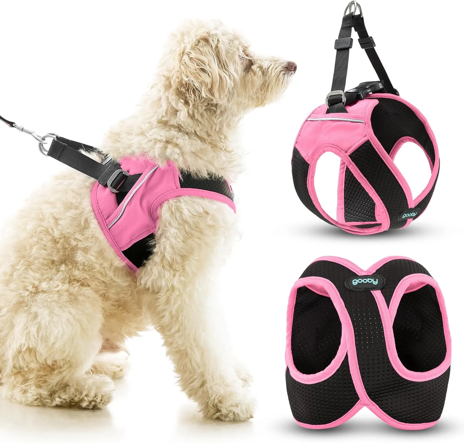 Gooby Escape Free Easy Fit X in Dog Harness - Flamingo Pink, X-Small