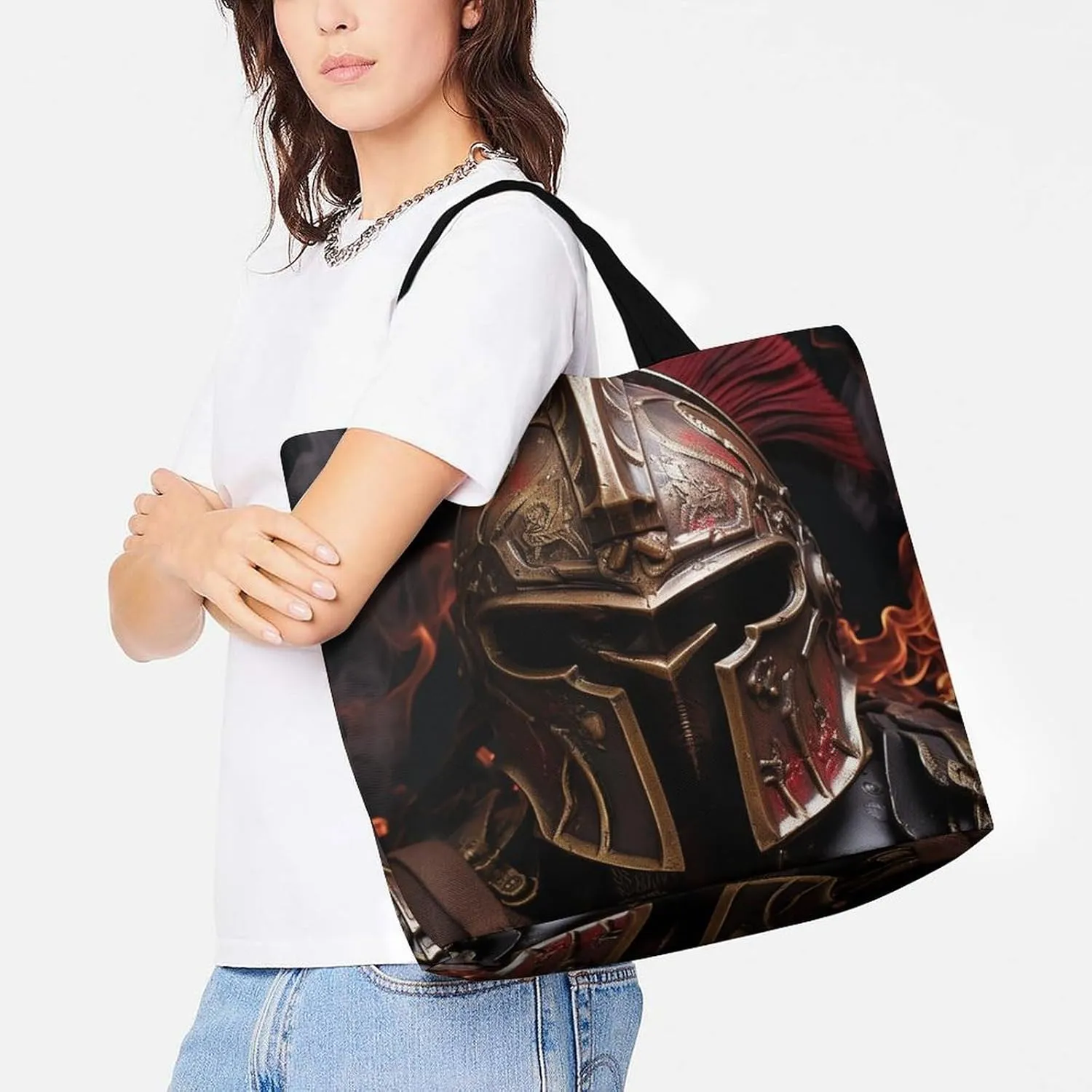 Grocery Bag Reusable Tote Bag Foldable Wild Elk Shopping Bag Handbag Washable Shoulder Bag for Travel