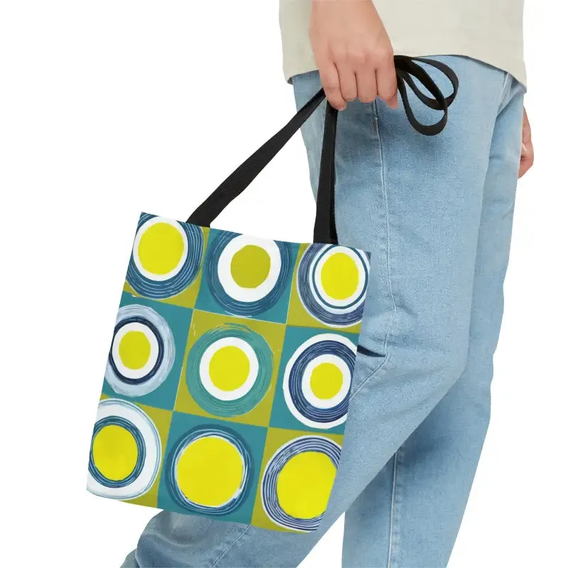 Groovy Print Tote Bag with Abstract Pattern