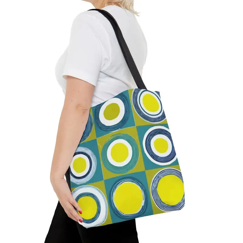 Groovy Print Tote Bag with Abstract Pattern