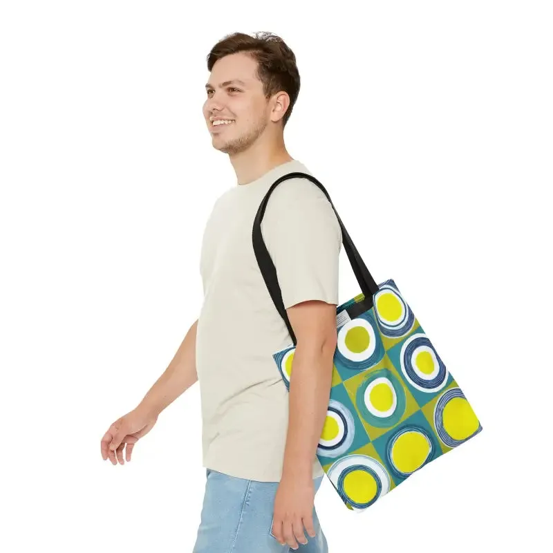 Groovy Print Tote Bag with Abstract Pattern
