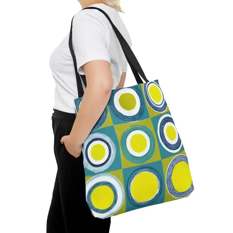 Groovy Print Tote Bag with Abstract Pattern