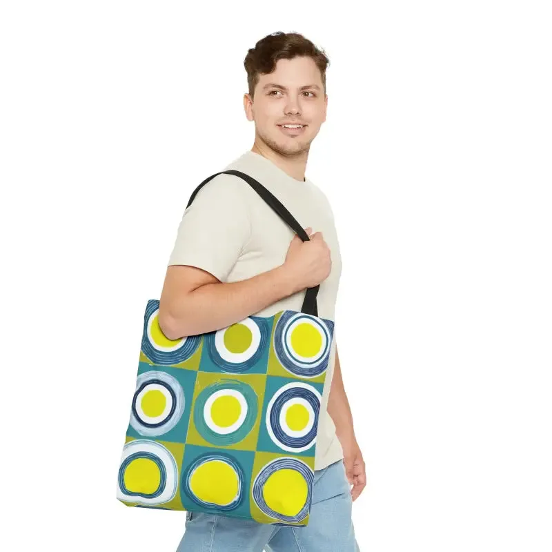 Groovy Print Tote Bag with Abstract Pattern