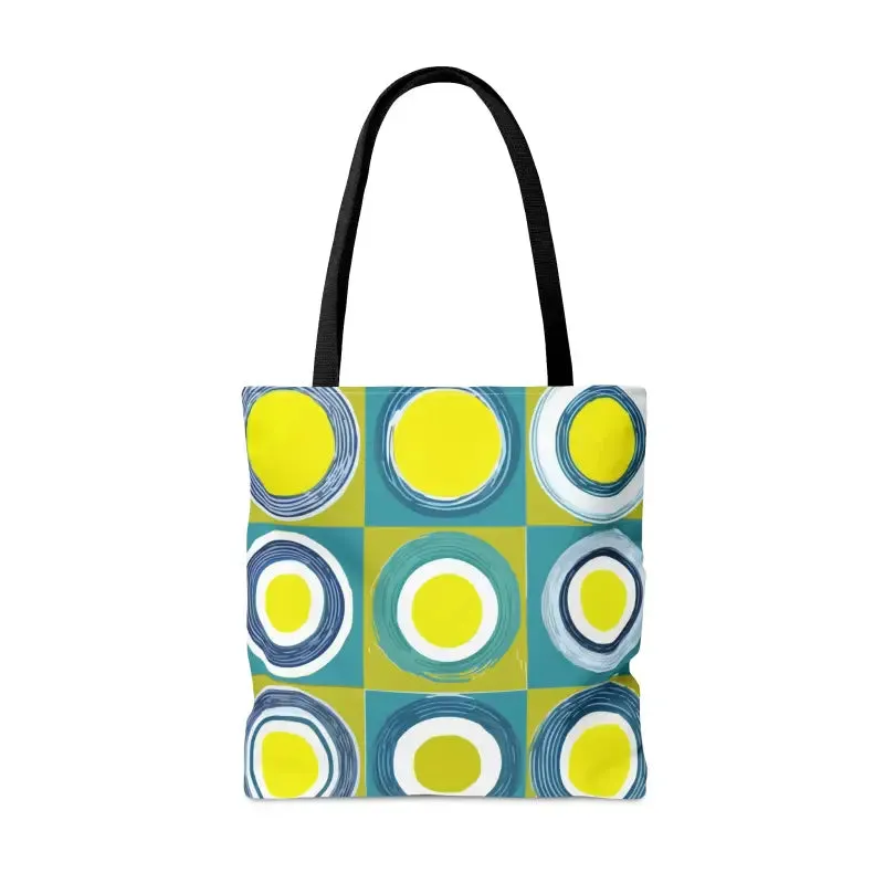 Groovy Print Tote Bag with Abstract Pattern