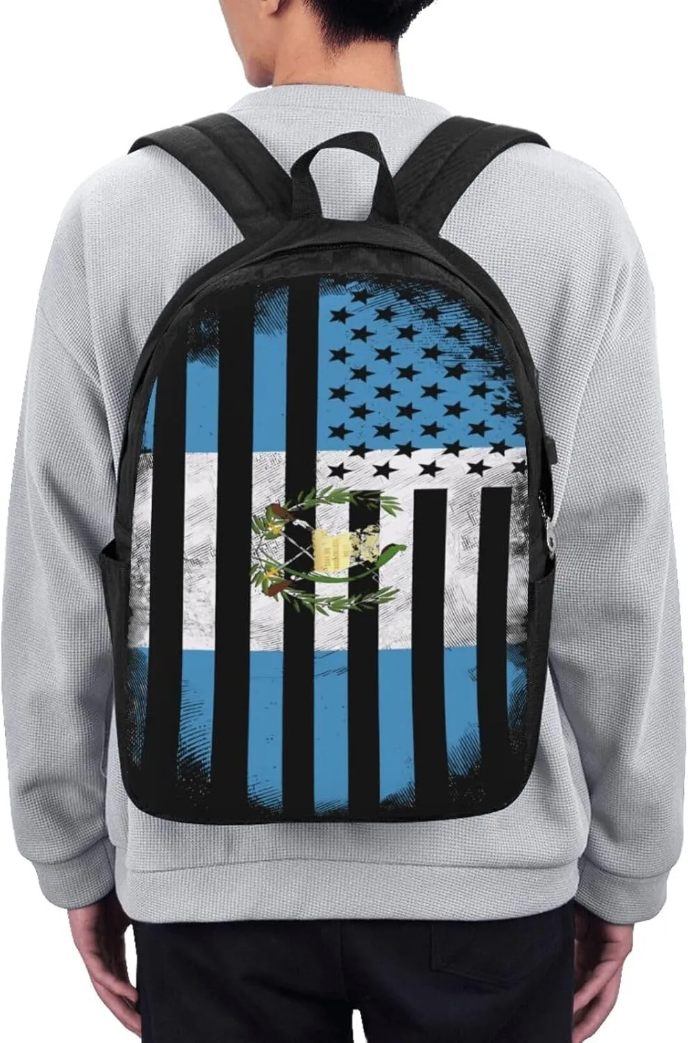 Guatemala Guatemalan American Flag Laptop Backpacks Travel Backpack Casual Business Daypack Sport Rucksack Computer Bag Fits up to 17 Inch Notebook with USB Port