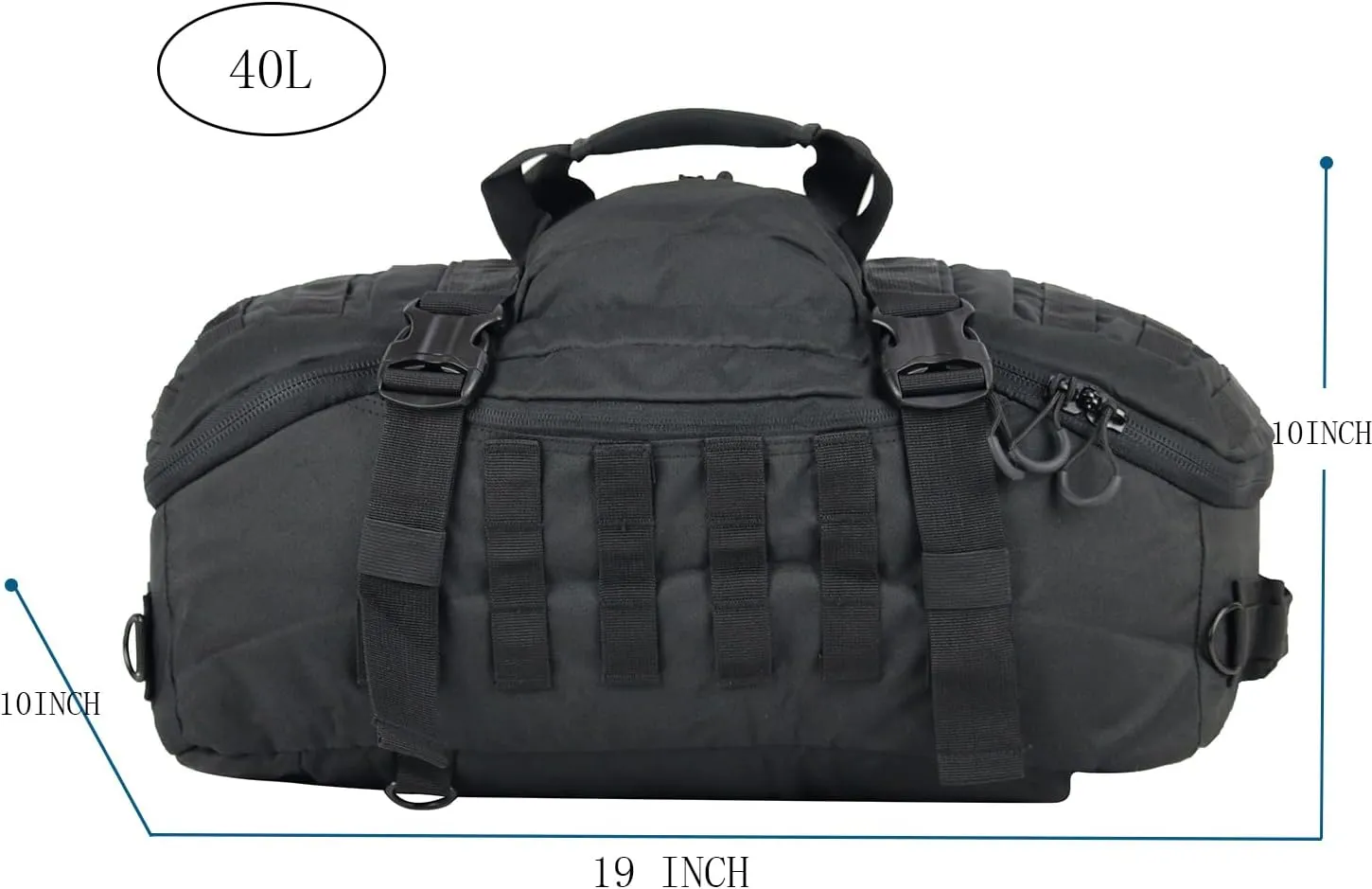 Gym Backpack for Men Sports Duffel Bag Gym Bags with Three Ways of Carrying (BLACK-40L)