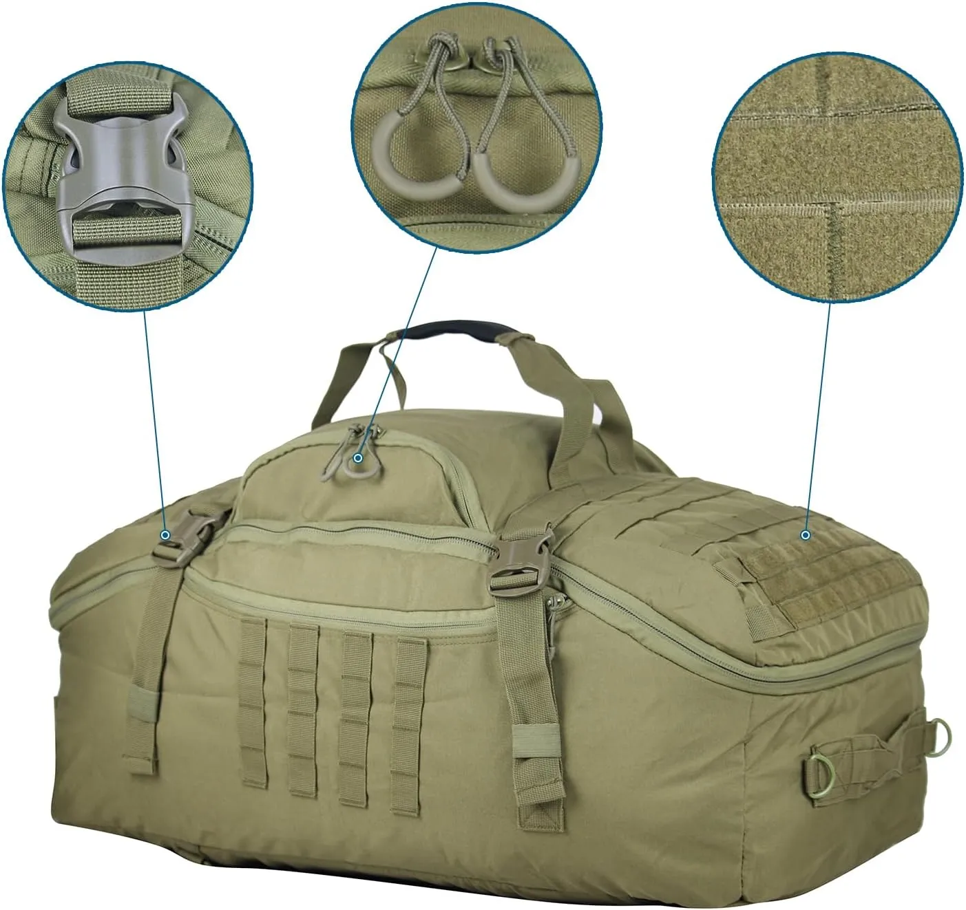 Gym Backpack for Men Sports Duffel Bag Gym Bags with Three Ways of Carrying (GREEN-60L)