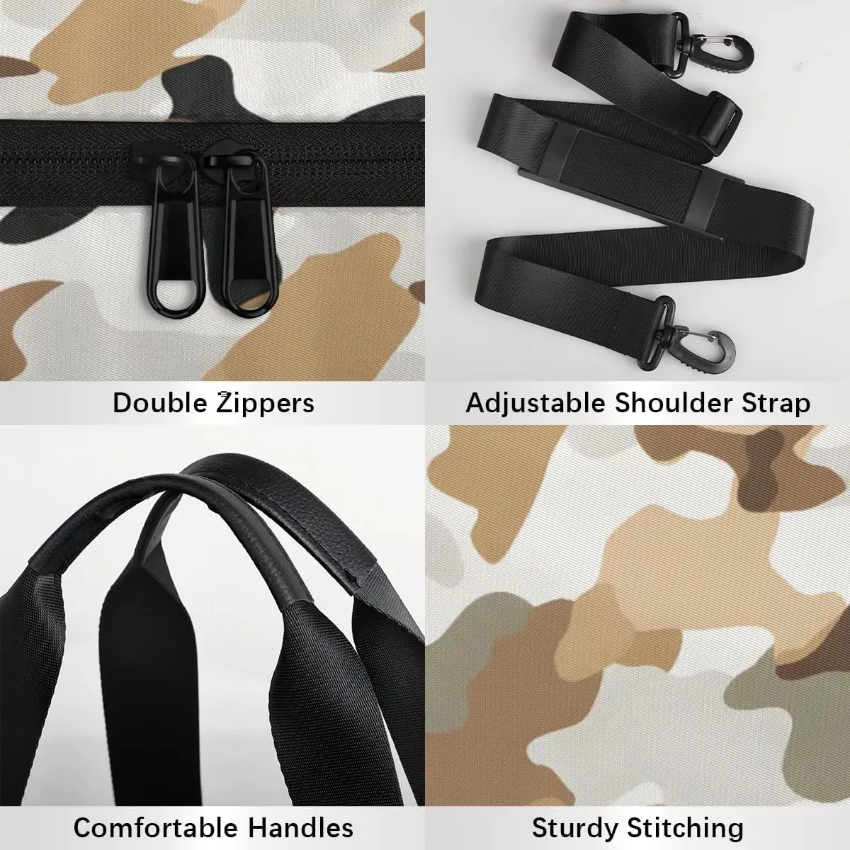 Gym Bags for Men Women Camouflage Sports Duffel Bags Carry On Travel Duffle Bag with Detachable Adjustable Shoulder Strap Overnight Weekender Bag