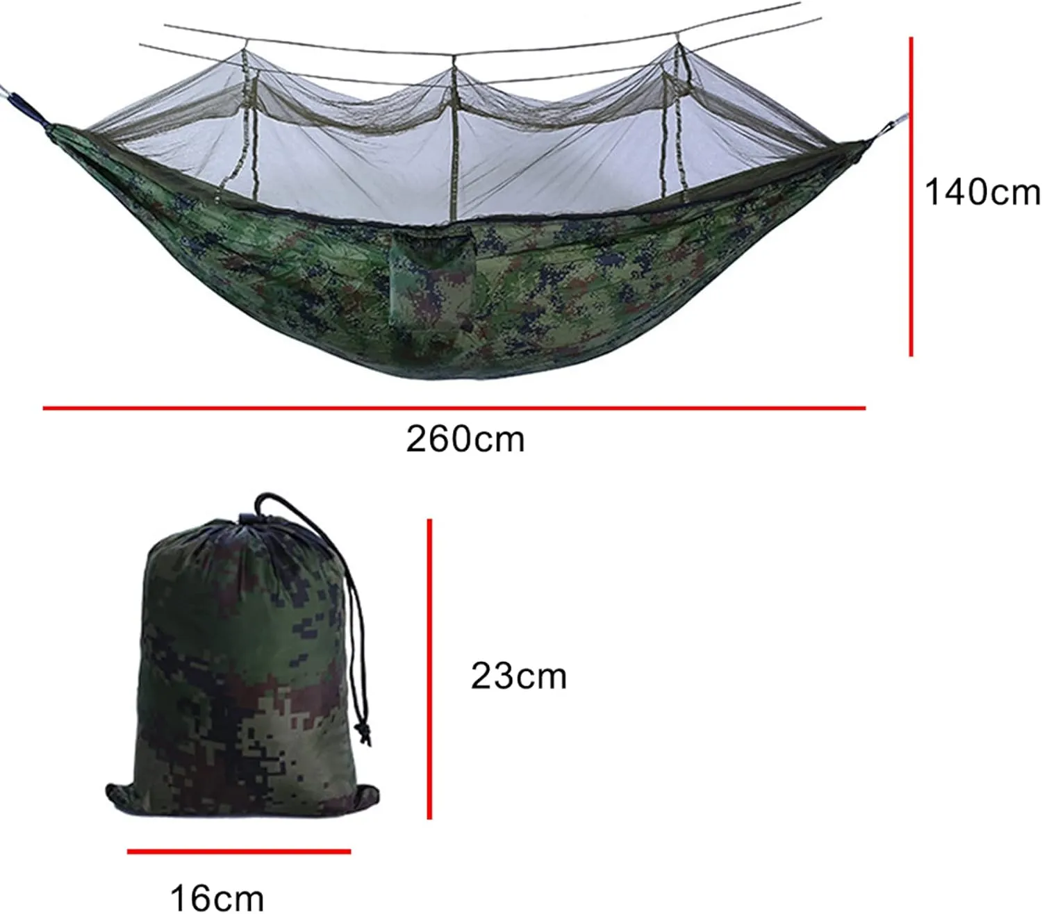Hammock Portable Hammock Gear 1 Person Ultralight Hanging Bed with Mosquito Net for Survival Travel Indoor Camping Beach Hiking