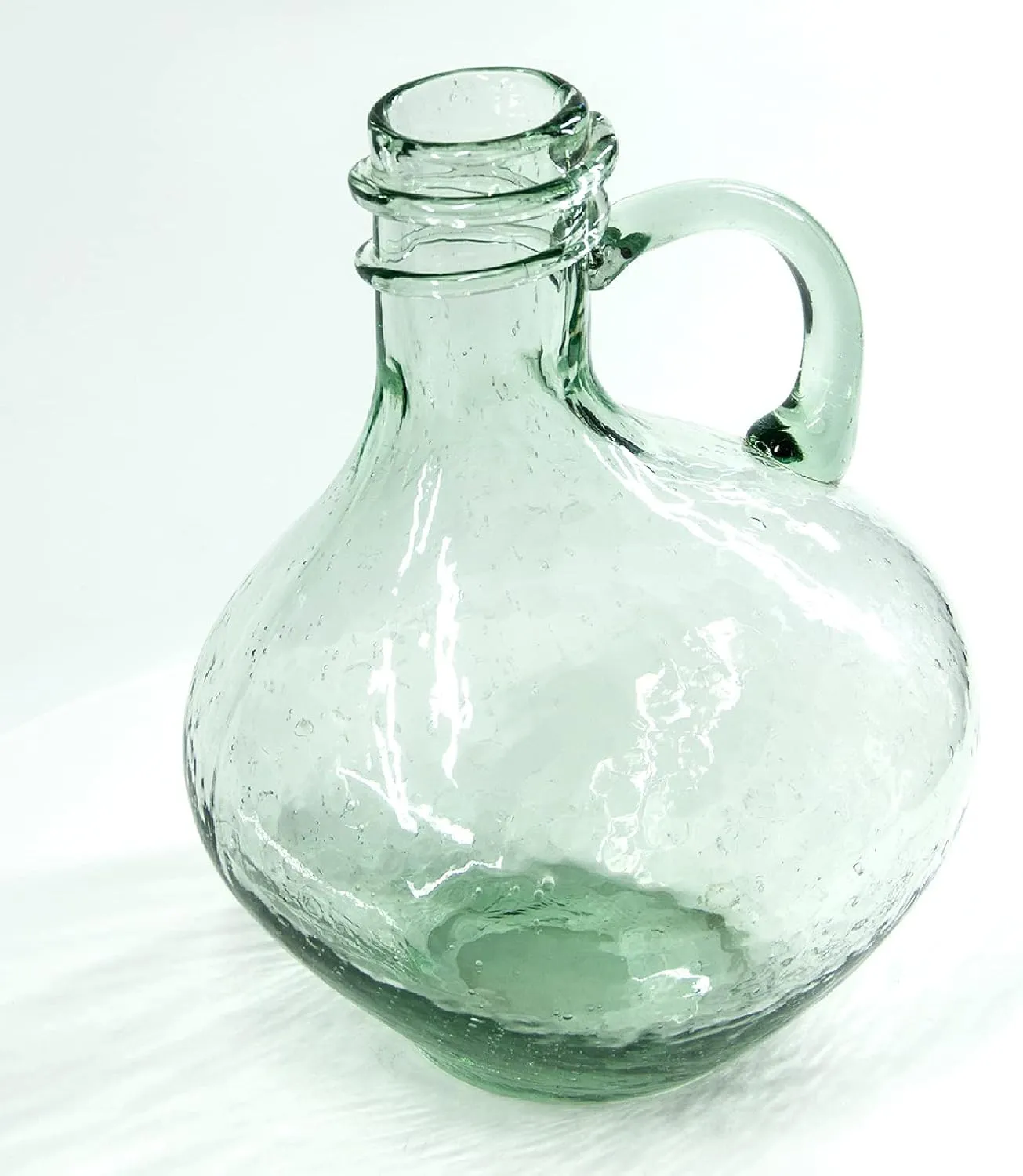 Hand Blown Glass Money Jar, Clear Glass Vase, Adult Piggy Bank for Storing Coins, Good as Table Decor and Centerpiece(Oval)