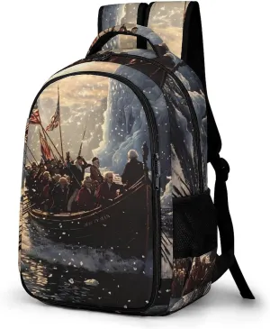 Happy Independence Day Unisex Backpack Casual Daypacks Dual Compartment Shoulders Bag for Camping Hiking Travel Gear