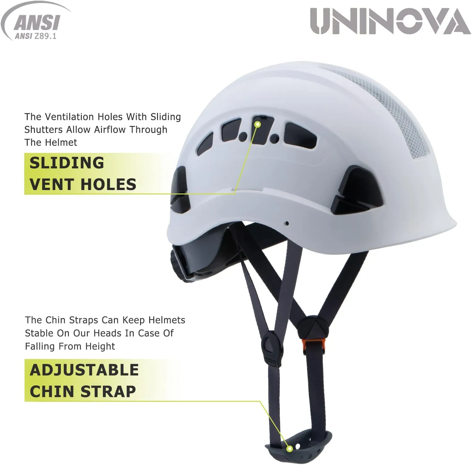 Hard Hats for Construction UNINOVA OSHA Safety Helmet 6 pt. Adjustable Suspension Cascos De Construccion