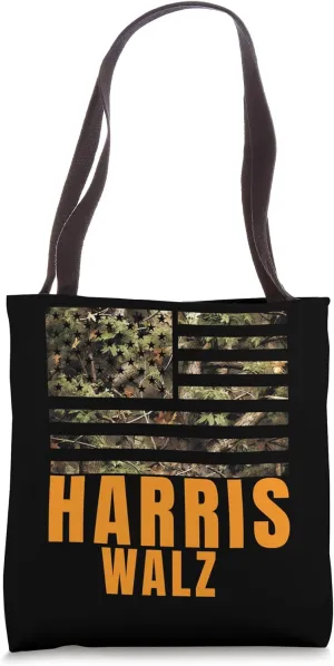 Harris Walz Camo Hunters USA Flag 2024 Harris Tim Waltz Tote Bag