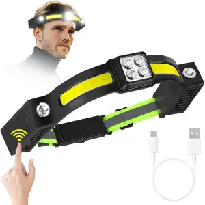 Headlights 30000 LM Super Bright, LED Headlamp Flashlight for Adults Rechargeable, Head Lamp Lights for Forehead with Motion Sensor for Outdoor Camping Running Fishing Cycling (1)