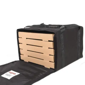 Heated Pizza Delivery System, 16" 5-Pie Bag, Black