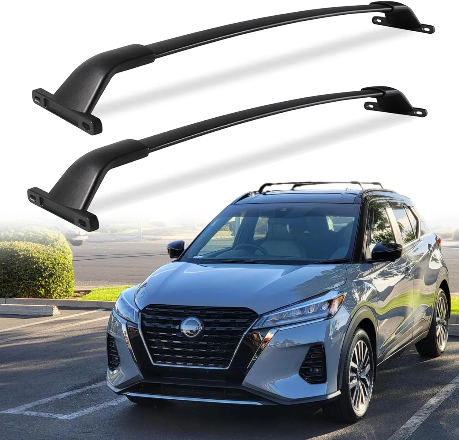 Heavy Duty Aluminum Alloy Cross Bars for Nissan Kicks 2016-2024 | Easy Installation | Warranty 2 Years | Compatible with Roof Boxes, Bags, Kayak, Bicycle Rooftop Accessories