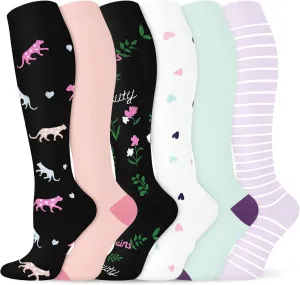 Hi Clasmix Graduated Compression Socks for Women&Men Wide Calf Comfort Best for Circulation,Pregnancy,Media,Nurse,Running,Travel