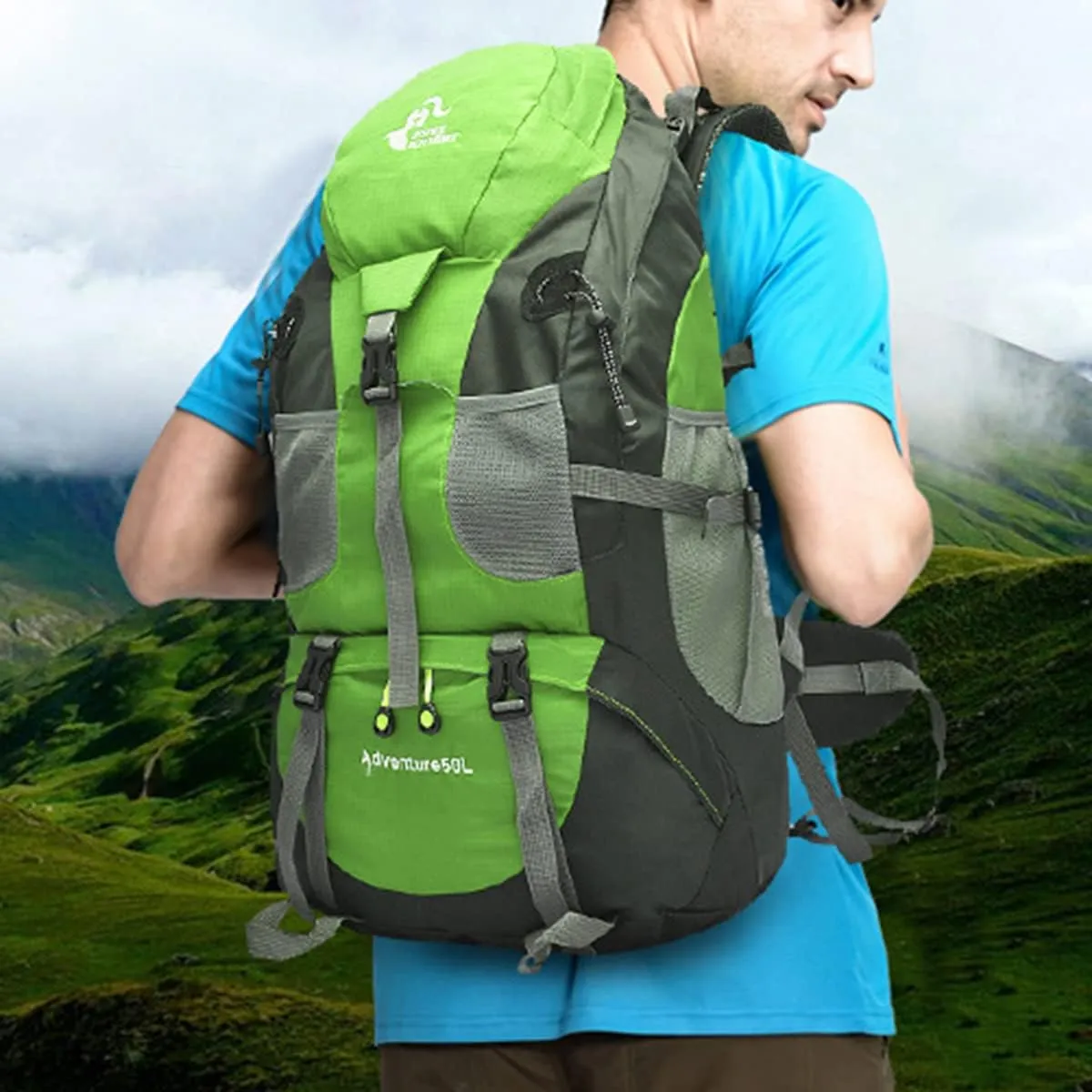 Hiking Backpack 50L Climbing Camping Backpack Large Rucksack for Trekking Travel Outdoor Sport
