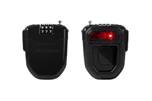 HIPLOK FLX  ALL BLACK  1m RETRACTABLE COMBI LOCK   LIGHT