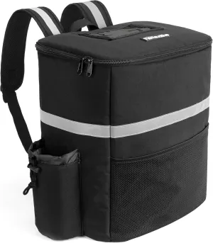 Homevative Thermal Insulated Food Delivery Backpack w/Cup Holders, Pocket and Receipt Window, Reusable Cooler Bag for Food & Drink Delivery