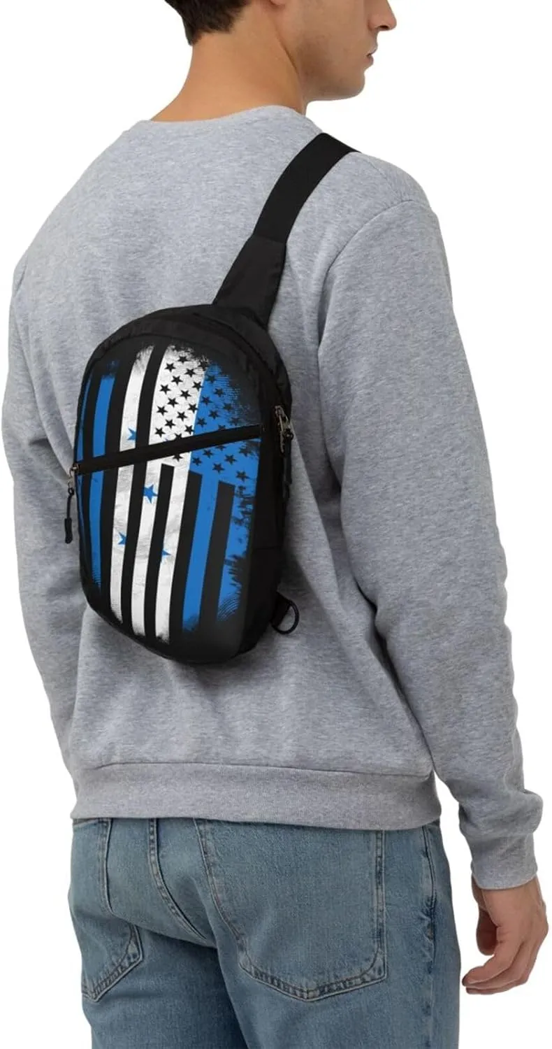 Honduran American Flag Packable Crossbody Bag Portable Sling Bags Foldable Travel Daypack Reusable Sports Shoulder Backpack Diagonally Chest Bag for Workout