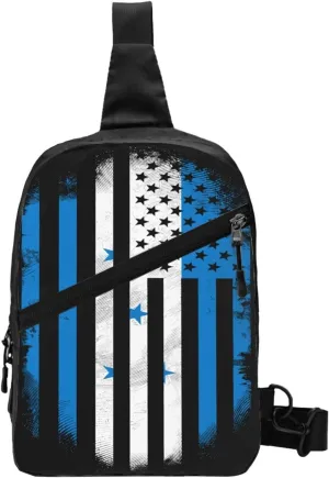 Honduran American Flag Packable Crossbody Bag Portable Sling Bags Foldable Travel Daypack Reusable Sports Shoulder Backpack Diagonally Chest Bag for Workout