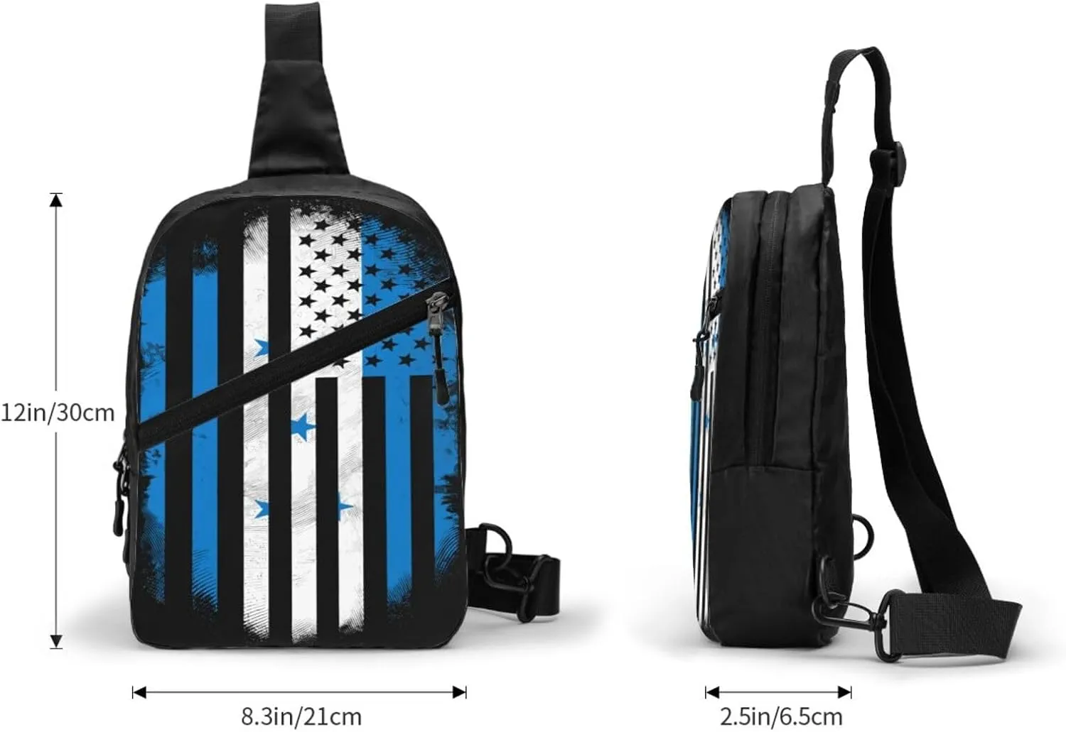 Honduran American Flag Packable Crossbody Bag Portable Sling Bags Foldable Travel Daypack Reusable Sports Shoulder Backpack Diagonally Chest Bag for Workout