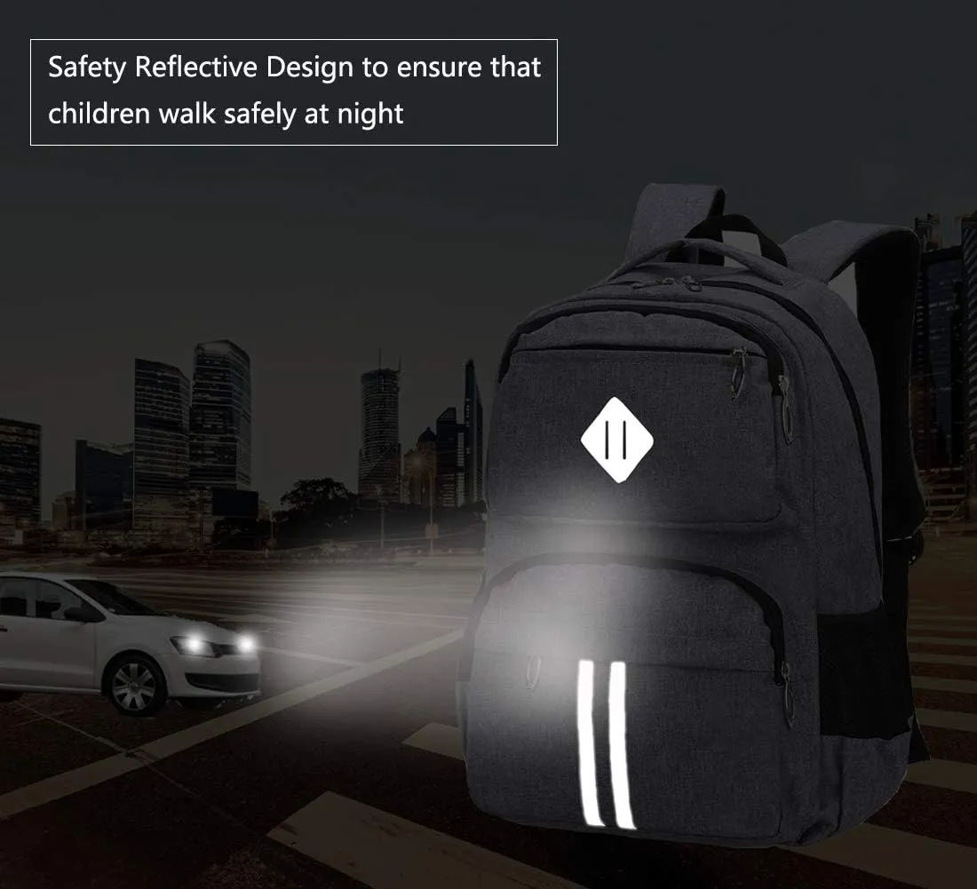 HOPYOCK-Kids Backpacks for Boys and Girls,Multi-Pocket Elementary and Middle School Backpack with Reflective Design,School Bags Fit for 6-16 Years Old
