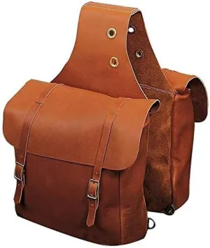 Horse Saddle Bag Cowhide Genuine Leather Western Equestrian Trail Simple Horse Saddle Bag Pack Equipment Horse Saddle Bags Size: 10” L x 10” W x 3 ½” D inches, SMPL112