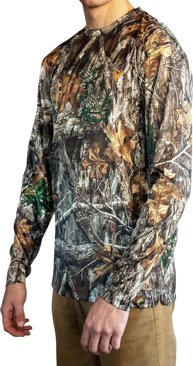 HOT SHOT Men’s Camo Hunting Long Sleeve Shirt – Quick Dry Performance Shirt