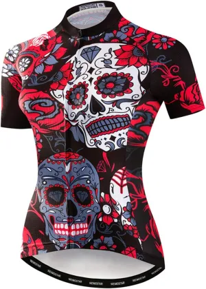 Hotlion Cycling Jersey Women Short Sleeve Bicycle Clothing Top MTB Full Zipper Bike Jerseys Clothes