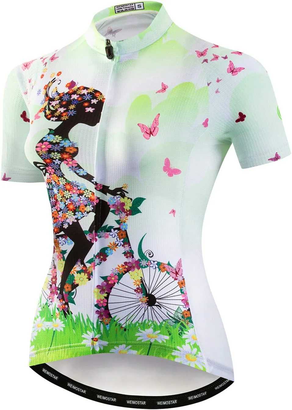 Hotlion Cycling Jersey Women Short Sleeve Bicycle Clothing Top MTB Full Zipper Bike Jerseys Clothes
