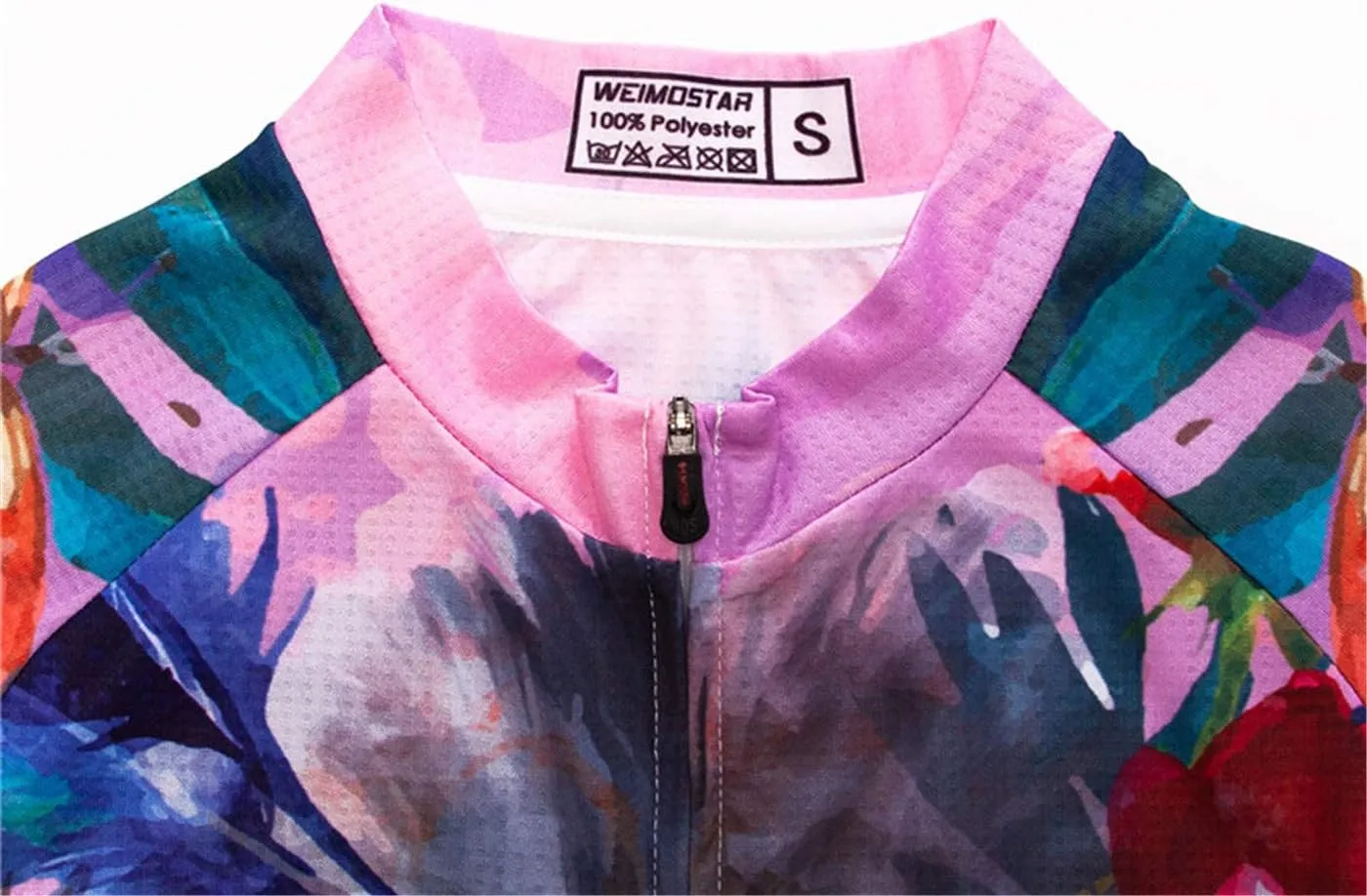 Hotlion Cycling Jersey Women Short Sleeve Bicycle Clothing Top MTB Full Zipper Bike Jerseys Clothes