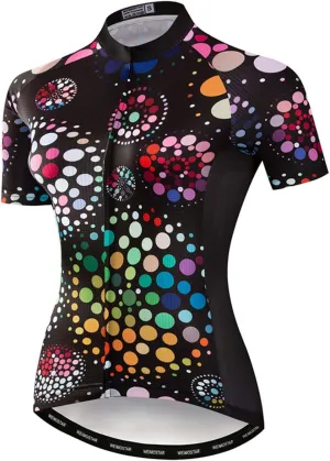 Hotlion Cycling Jersey Women Short Sleeve Bicycle Clothing Top MTB Full Zipper Bike Jerseys Clothes