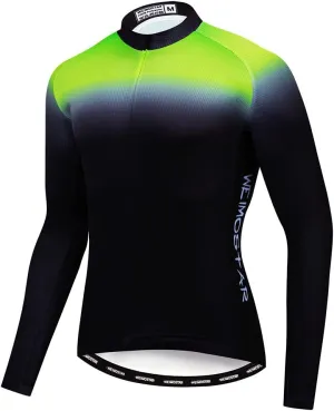 Hotlion Men's Cycling Jersey Long Sleeve Bike Shirts Autumn Bicycle Jacket Tops Reflective
