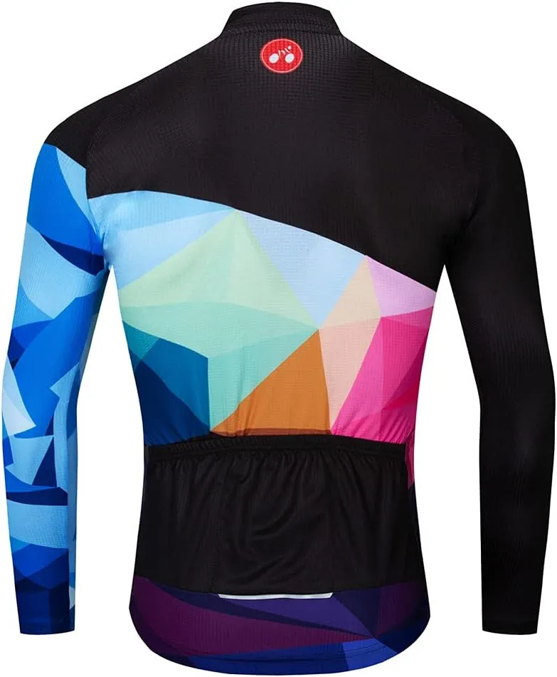 Hotlion Men's Cycling Jersey Long Sleeve Bike Shirts Autumn Bicycle Jacket Tops Reflective