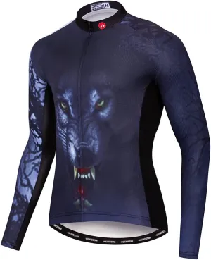 Hotlion Men's Cycling Jersey Long Sleeve Bike Shirts Autumn Bicycle Jacket Tops Reflective