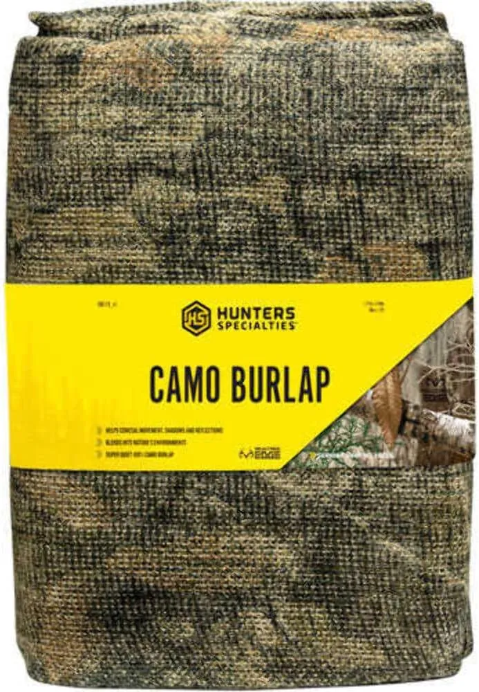Hunters Specialties Camo Burlap - Hunting Durable Lightweight Quiet Realistic Concealment Camouflage Material for Treestands, Blinds, Realtree Edge, 54" x12'