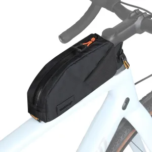 HUNTVP Top Tube Bike Bag Waterproof Bicycle Front Frame Bag Bolt on Top Tube Bags Cycling Frame Bags Pouch for Mountain Gravel MTB Road Bike Accessories, Black-1.2L
