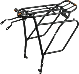 Ibera Bike Rack - Bicycle Touring Carrier Plus  for Disc Brake/Non-Disc Brake Mount, Fat Tire Bikes, Frame-Mounted for Heavier Top & Side Loads, Height Adjustable for 26"-29" Frames